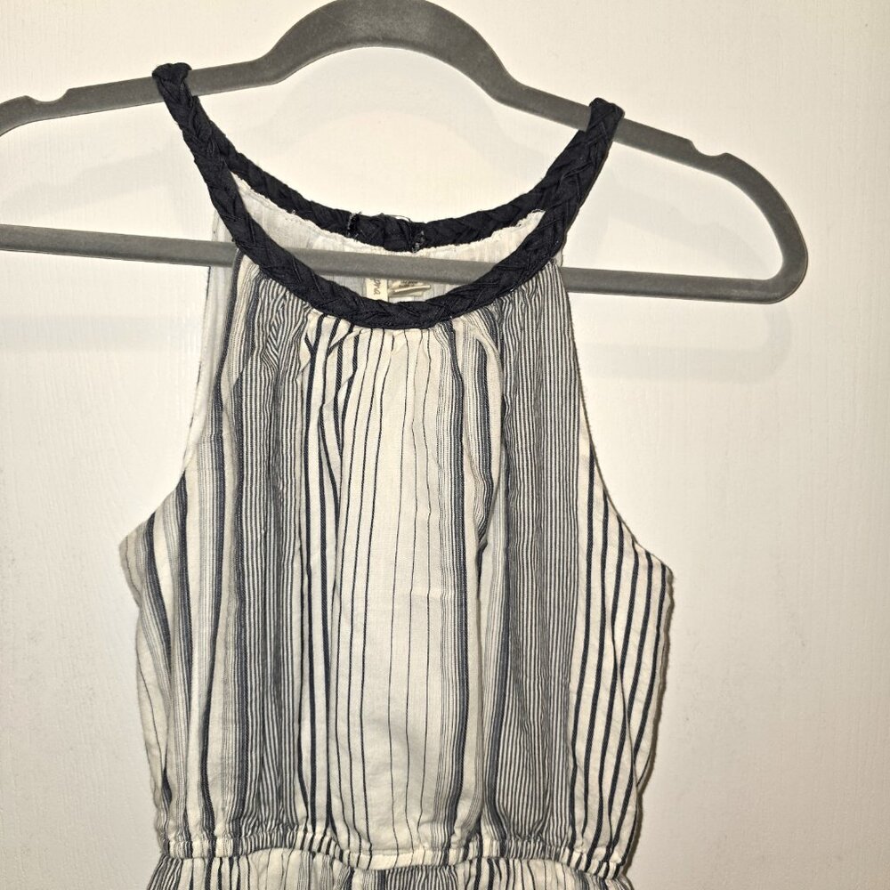 Japna Blue & White Halter Maxi Dress Ruffled Hem Elastic Waist UnderSkirt Sz M - Picture 4 of 12